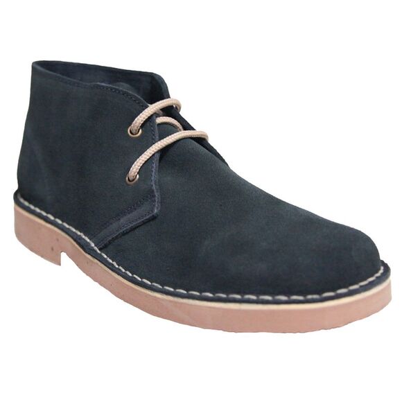 Roamers Mens Real Suede Unlined Desert Boots / Navy